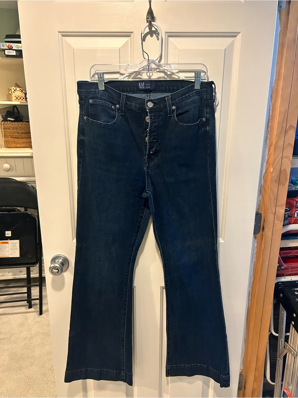 GAP Dark Indigo Flare Jeans with Button Fly 12/31R